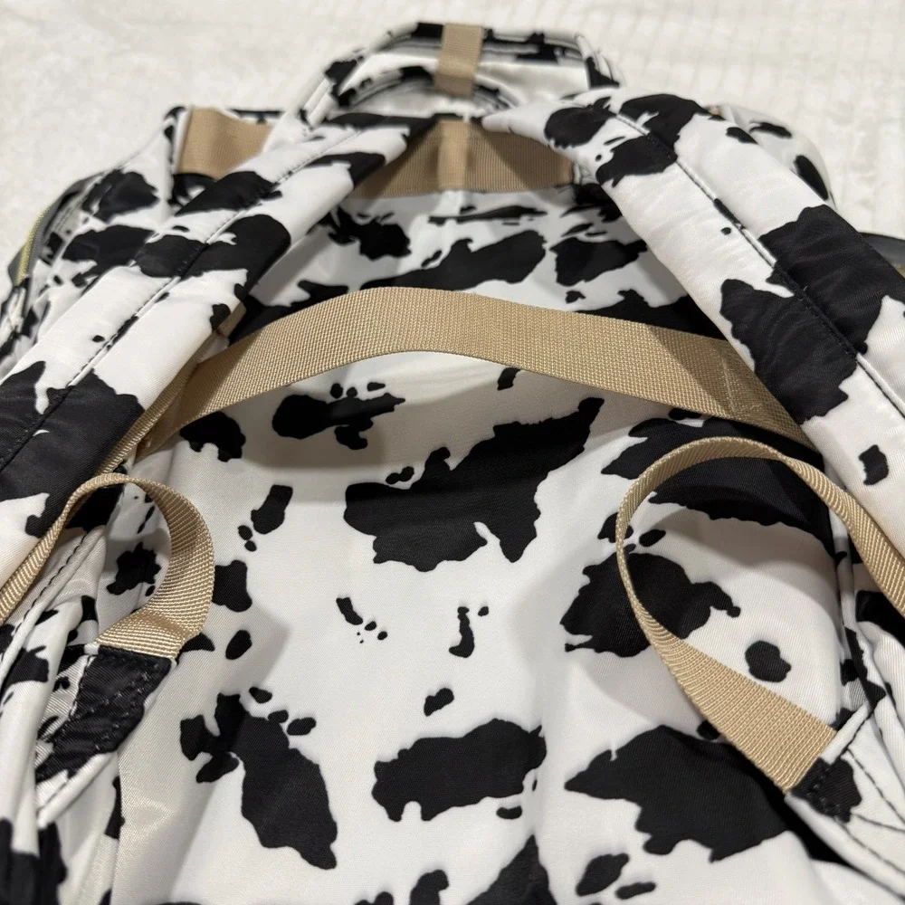 Cow Print Diaper Bag Backpack Black White Baby Bag‎ Travel Backpack Multi Pocket